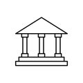 Bank line icon. University linear sign. Building with columns outline symbol. Royalty Free Stock Photo